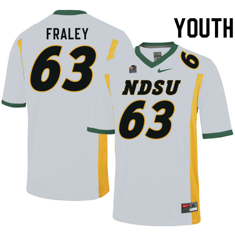 Youth #63 Trent Fraley North Dakota State Bison College Football Jerseys Stitched-White